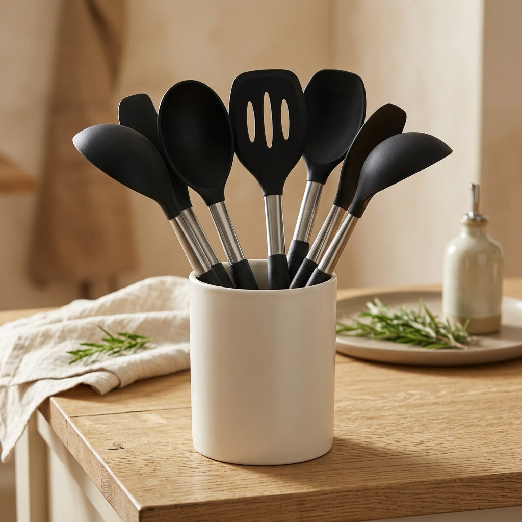 Cookbloom™ 12-Piece Silicone Kitchen Utensil Set, styled close view