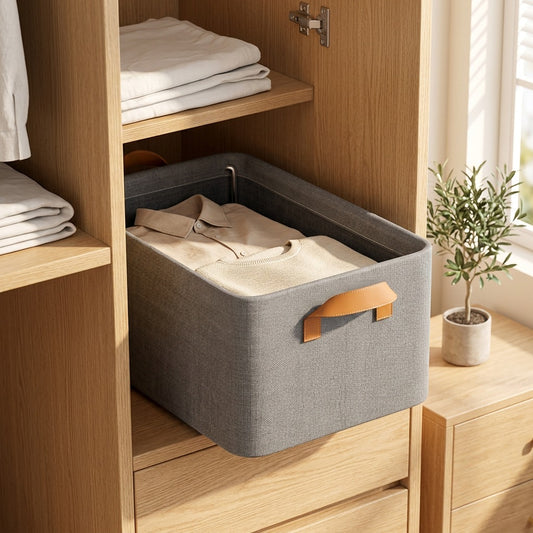 Foldbox™ Foldable Clothing Storage Box in a calm home setting