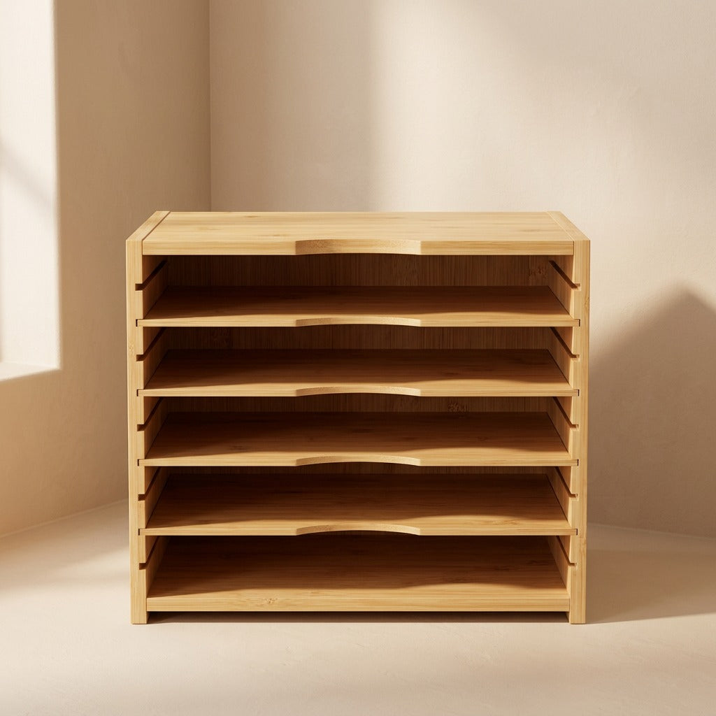 Woodorder™ Wood Desktop File Storage Rack