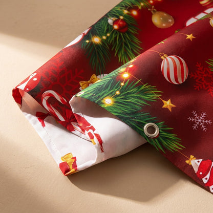 Merryweave™ Christmas Polyester Backdrop Fabric, material and detail close-up