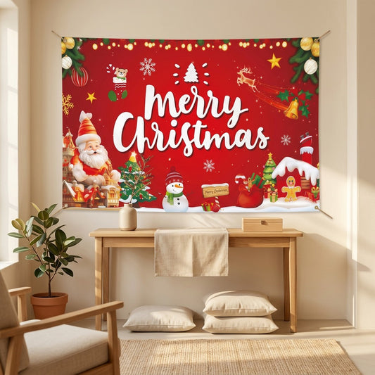 Merryweave™ Christmas Polyester Backdrop Fabric in a calm home setting