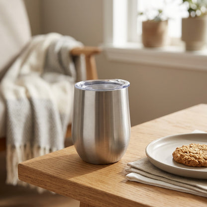 Cupcurve™ 304 Stainless Steel Big Belly Cup, styled close view