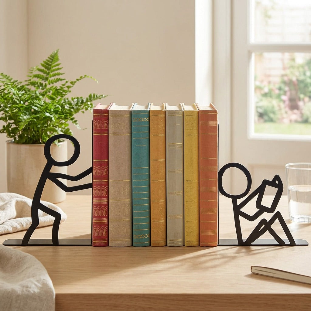 Ironleaf™ Iron Desktop Book Stand in a calm home setting