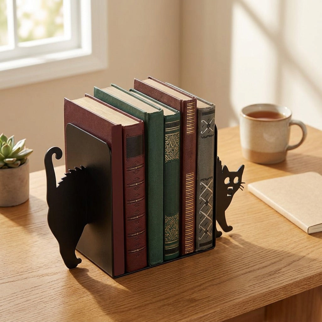 Ironleaf™ Iron Desktop Book Stand, styled close view