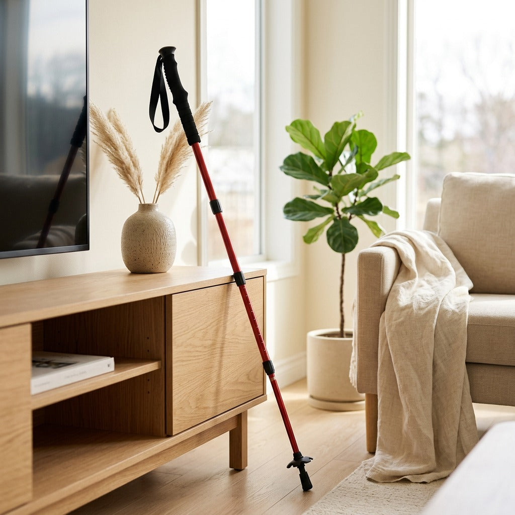 Alloytrek™ Aluminum Alloy Trekking Pole in a calm home setting