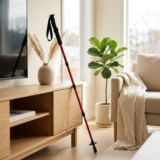 Alloytrek™ Aluminum Alloy Trekking Pole in a calm home setting