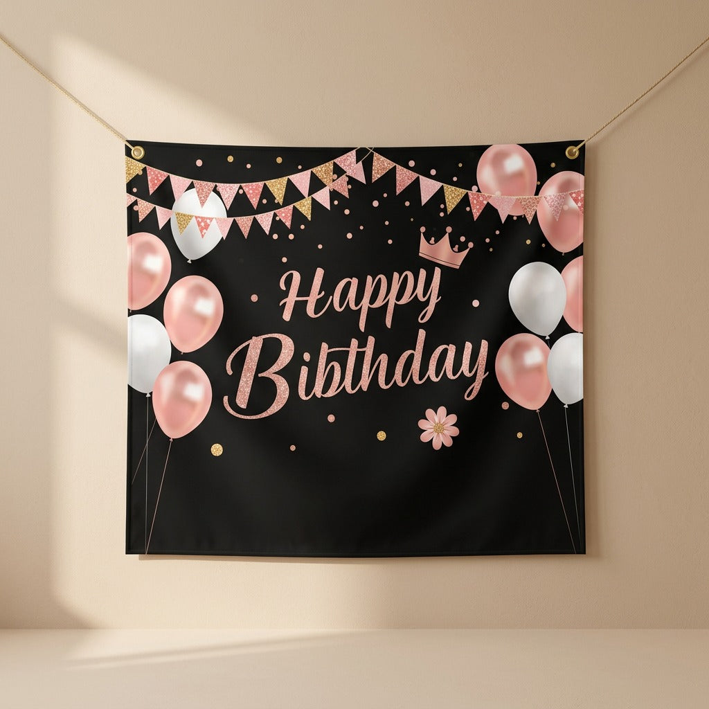 Partyflag™ Polyester Happy Birthday Party Banner