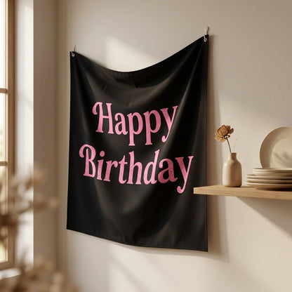 Partyflag™ Polyester Happy Birthday Party Banner, styled close view