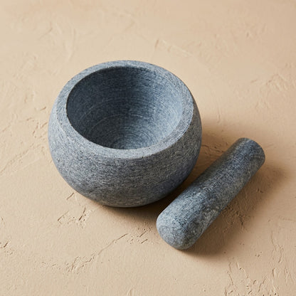 Marblemill™ Marble Garlic Grinder Mortar And Pestle, material and detail close-up