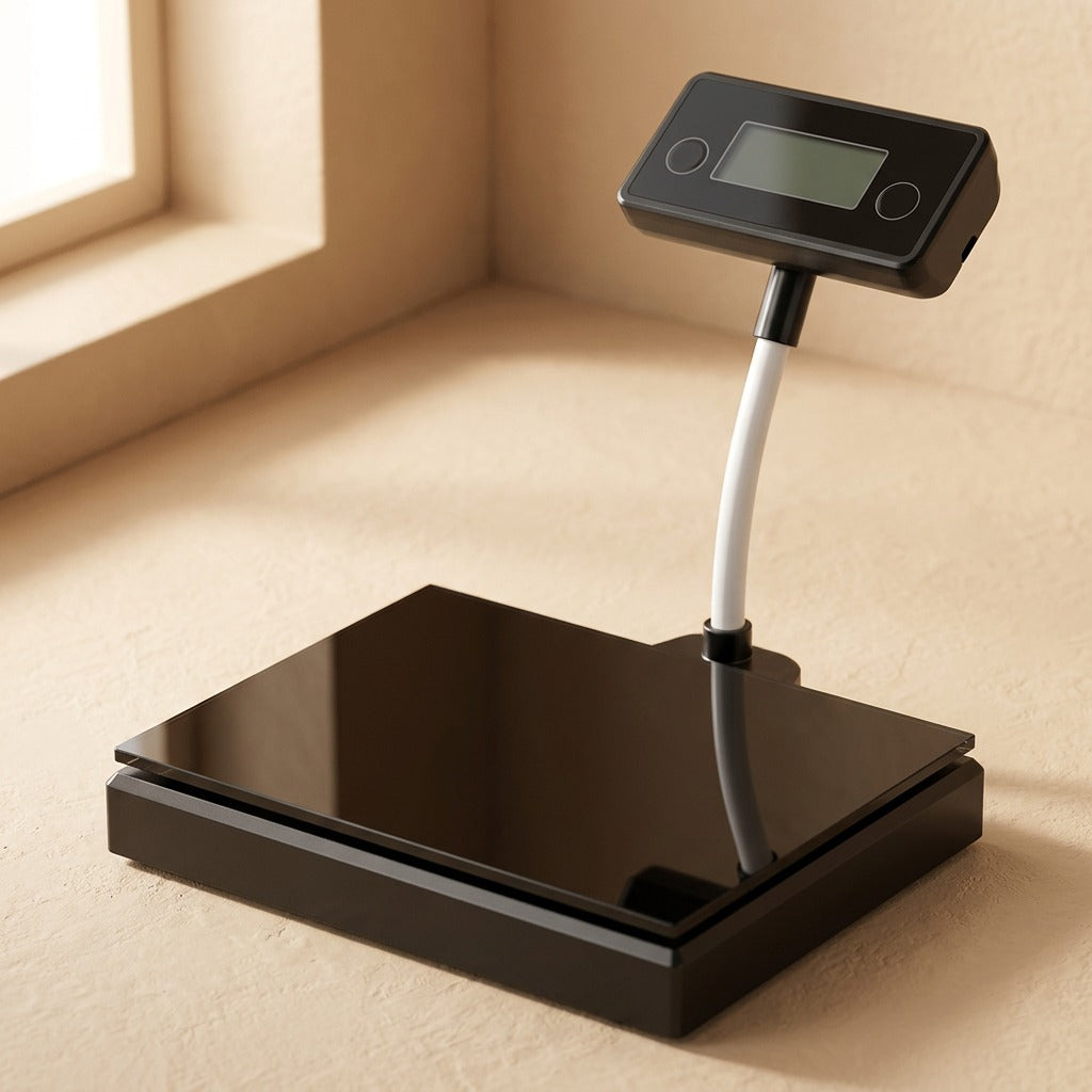 Glassweigh™ Glass Tempered Electronic Food Scale, material and detail close-up