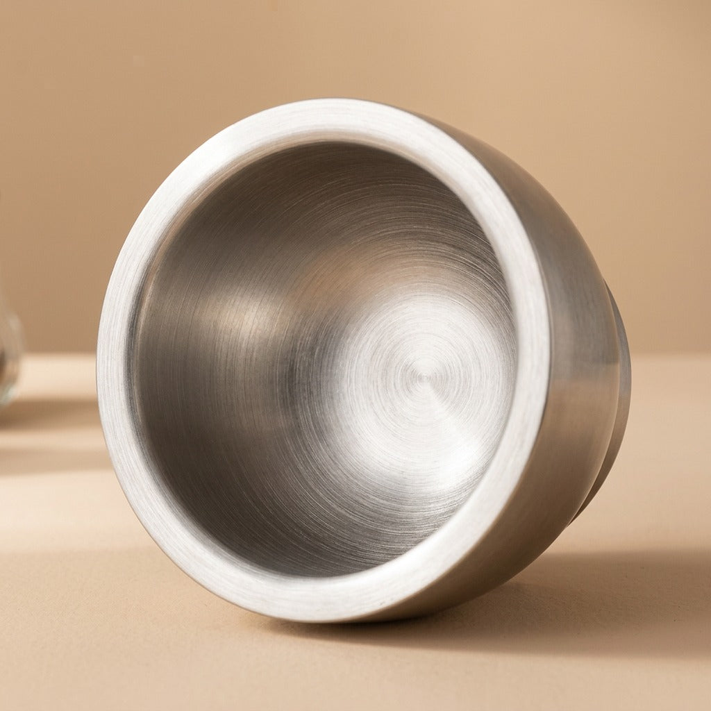 Steelclove™ 304 Stainless Steel Garlic Masher, material and detail close-up