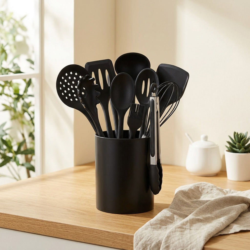 Stirsteady™ Silicone Kitchen Utensil Set in a calm home setting