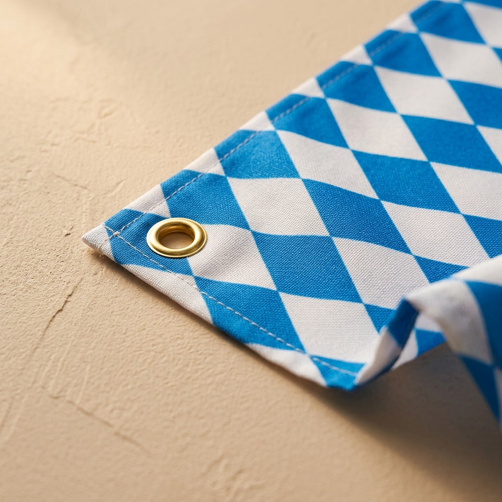 Festwave™ Oktoberfest Polyester Banner Flag, material and detail close-up