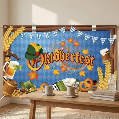 Festwave™ Oktoberfest Polyester Banner Flag, styled close view