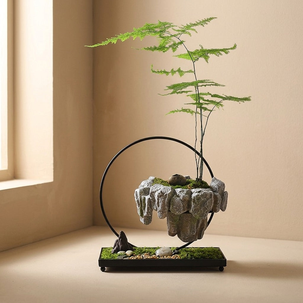 Bloomperch™ Iron Hanging Planter With Rockery Basin