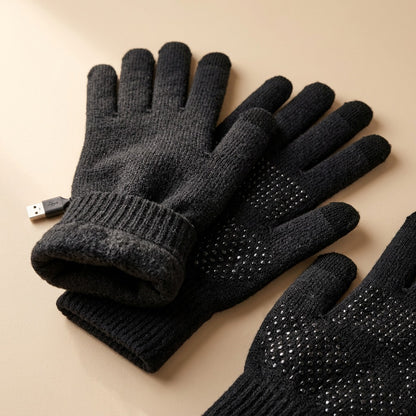 Toastytype™ USB Heated Touch Screen Gloves, material and detail close-up