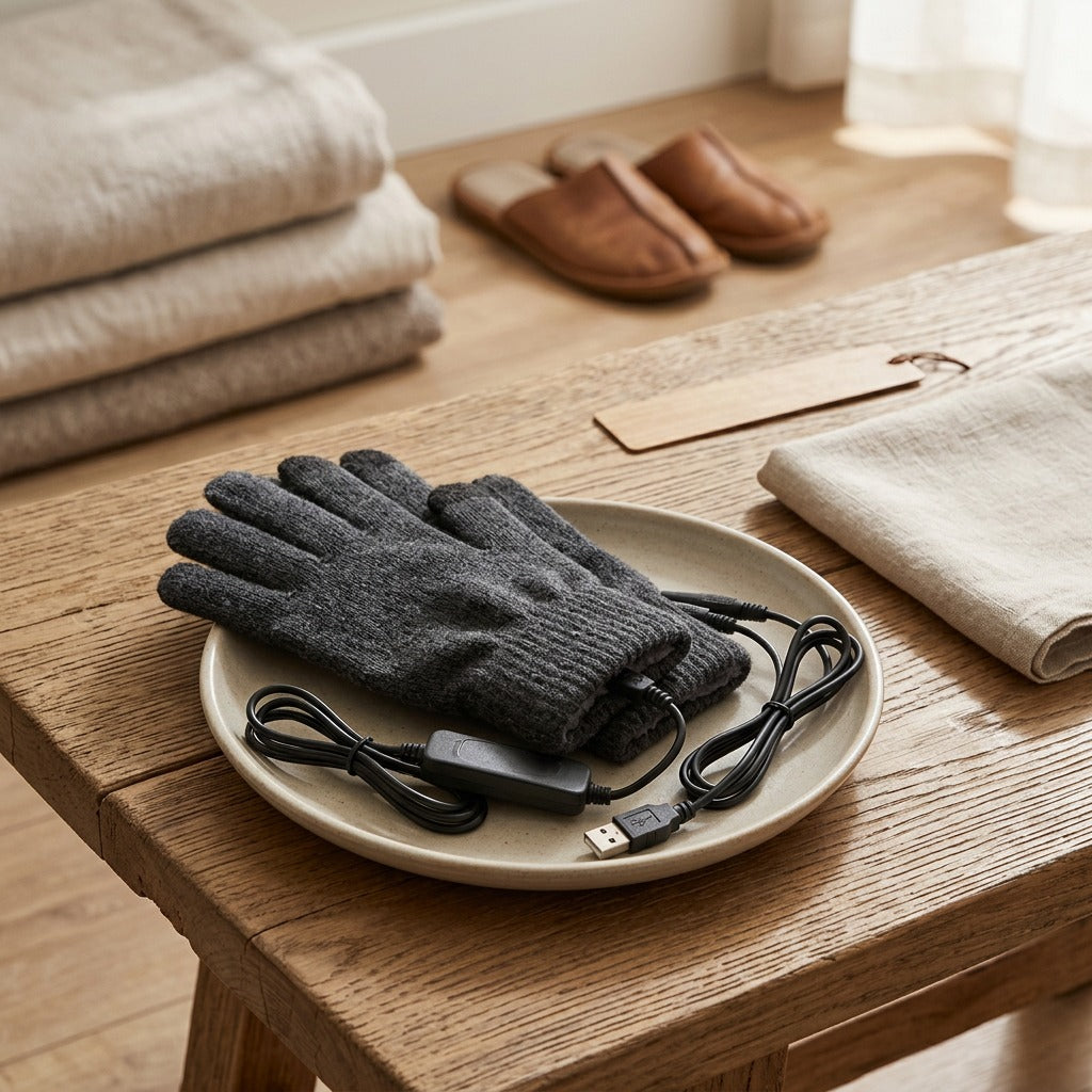 Toastytype™ USB Heated Touch Screen Gloves, styled close view
