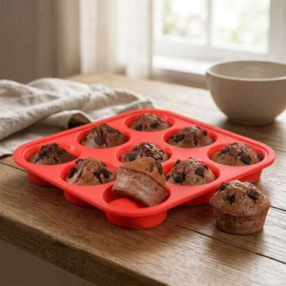 Cakeround™ 12-Cavity Round Silicone Cake Mold, styled close view