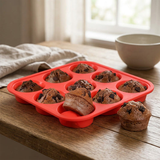Cakeround™ 12-Cavity Round Silicone Cake Mold, styled close view