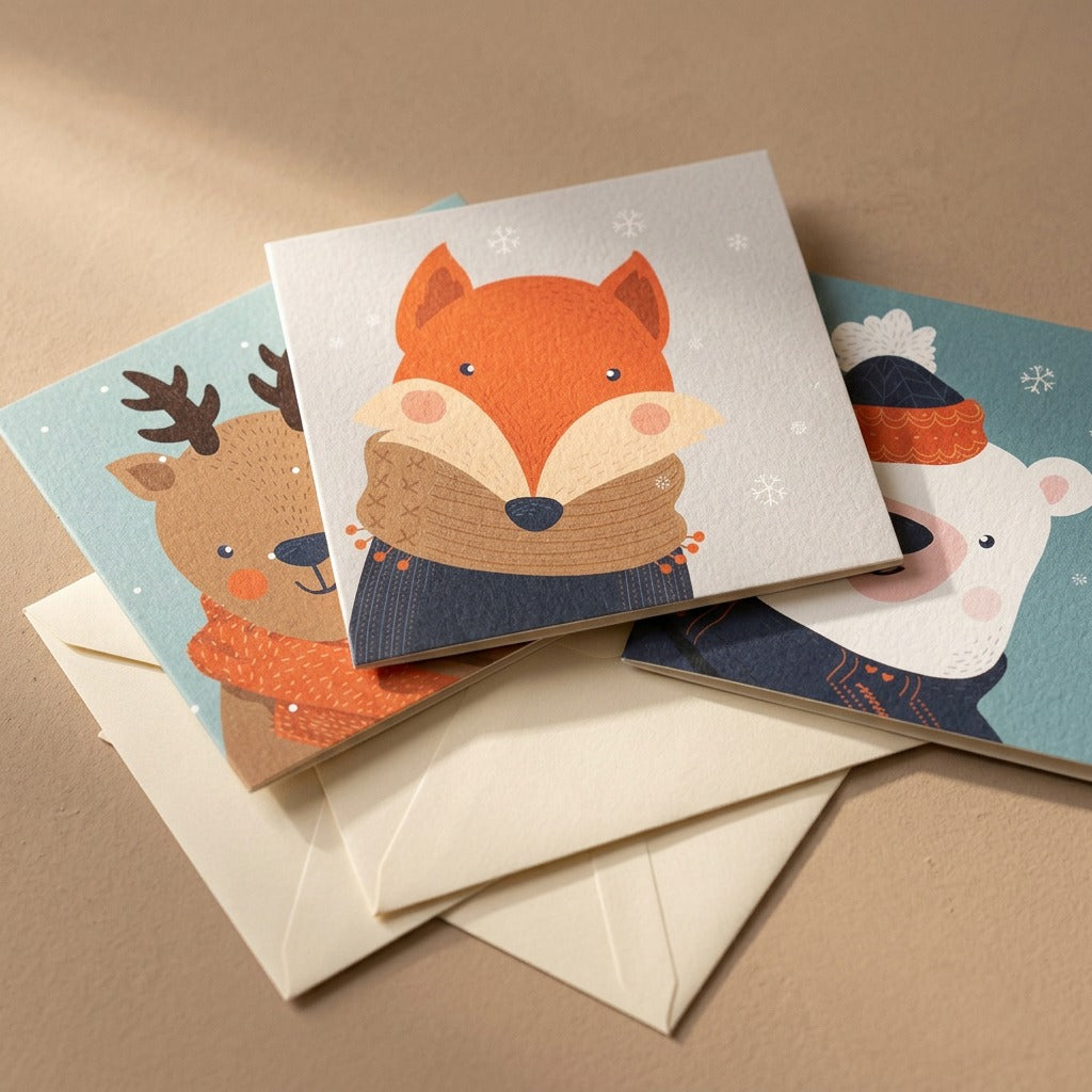 Merryink™ Christmas Greeting Card Set, material and detail close-up
