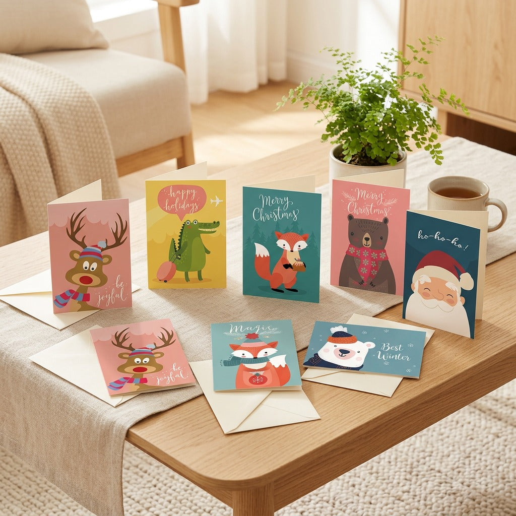 Merryink™ Christmas Greeting Card Set in a calm home setting