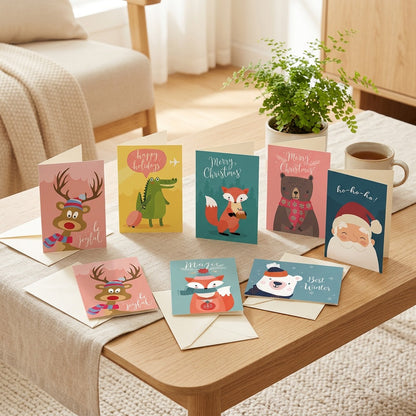 Merryink™ Christmas Greeting Card Set in a calm home setting