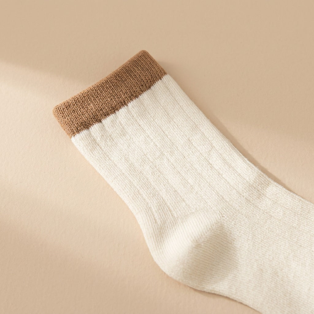 Socknest™ Pure Cotton Mid-Calf Socks for Children, material and detail close-up