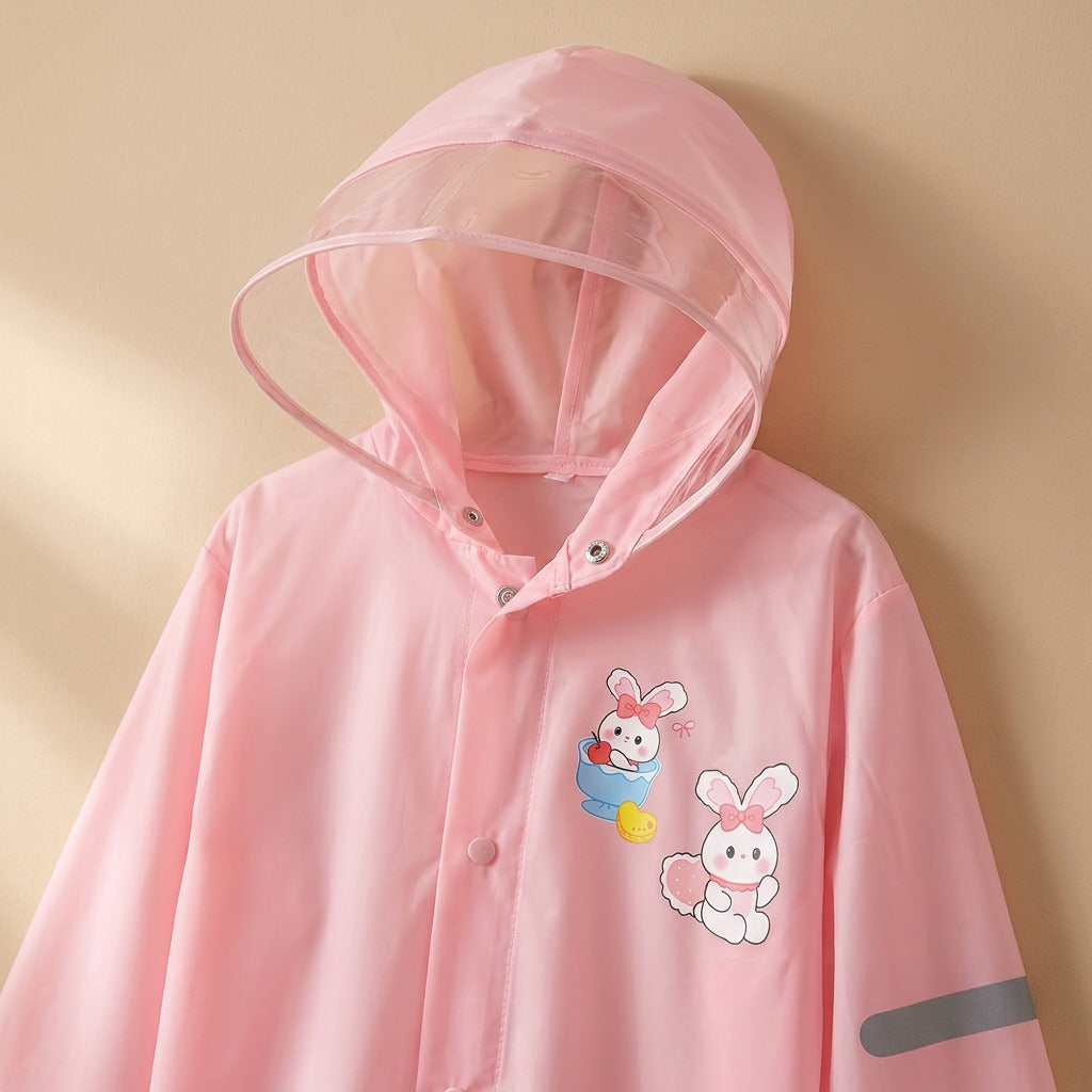 Puddlepop™ Children's PVC Rain Poncho, material and detail close-up