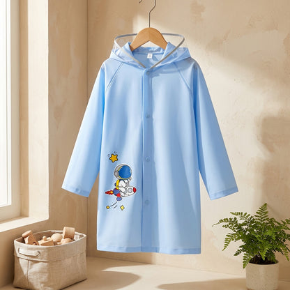 Puddlepop™ Children's PVC Rain Poncho in a calm home setting