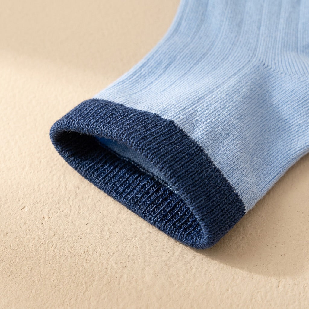 Combcozy™ Combed Cotton Mid-Calf Socks, material and detail close-up