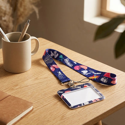 Fangloop™ Teeth Halloween Phone Lanyard Card Holder, styled close view