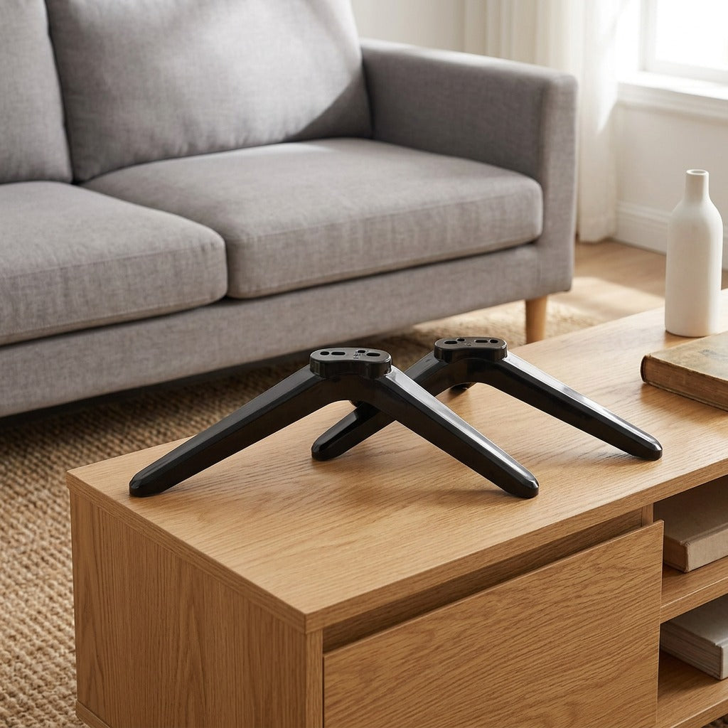 Basepair™ Plastic TV Stand Base Pair, styled close view