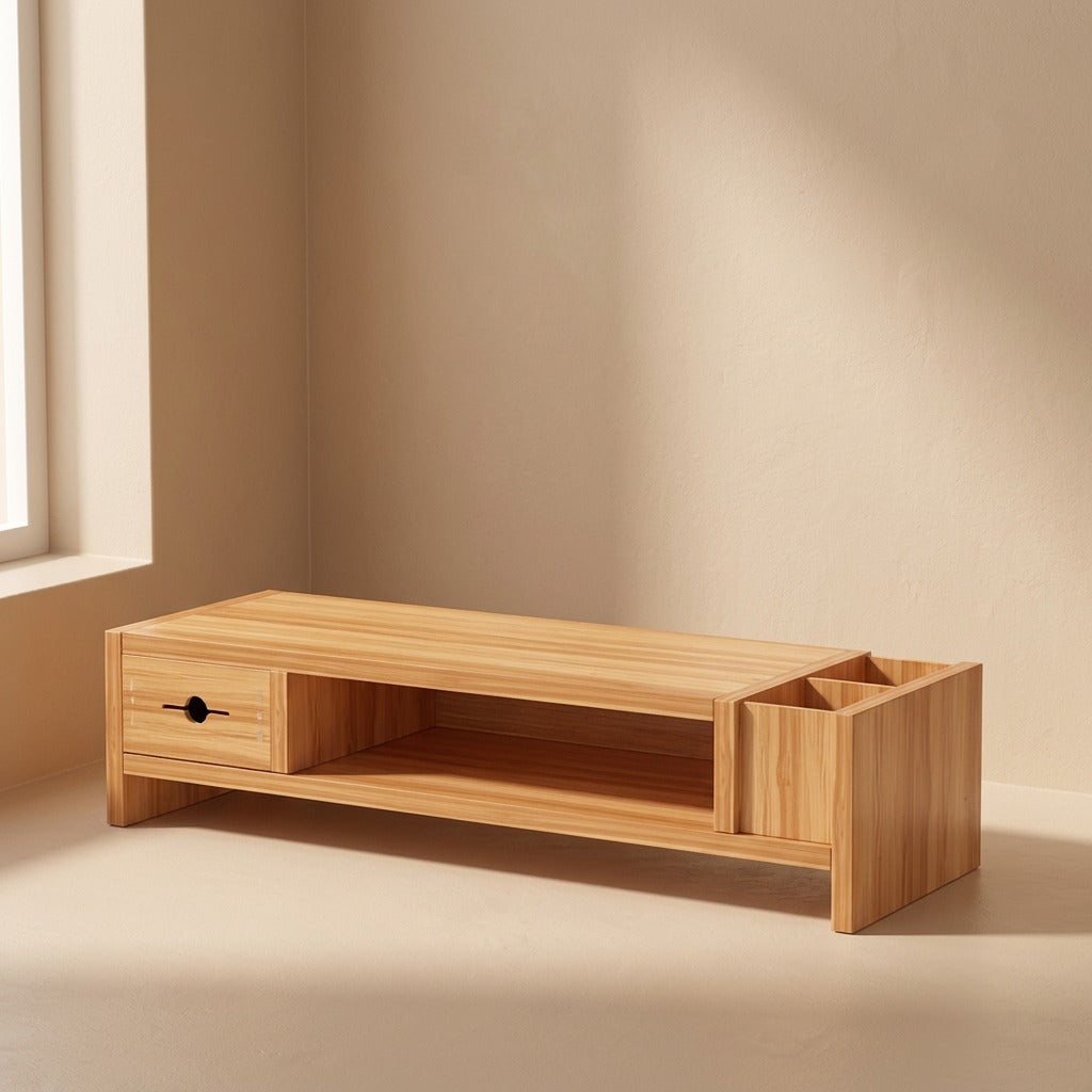 Drawerrest™ Wooden Monitor Stand With Drawer
