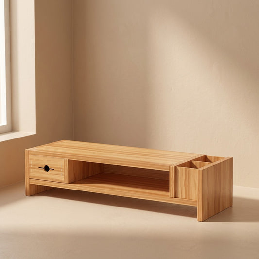 Drawerrest™ Wooden Monitor Stand With Drawer