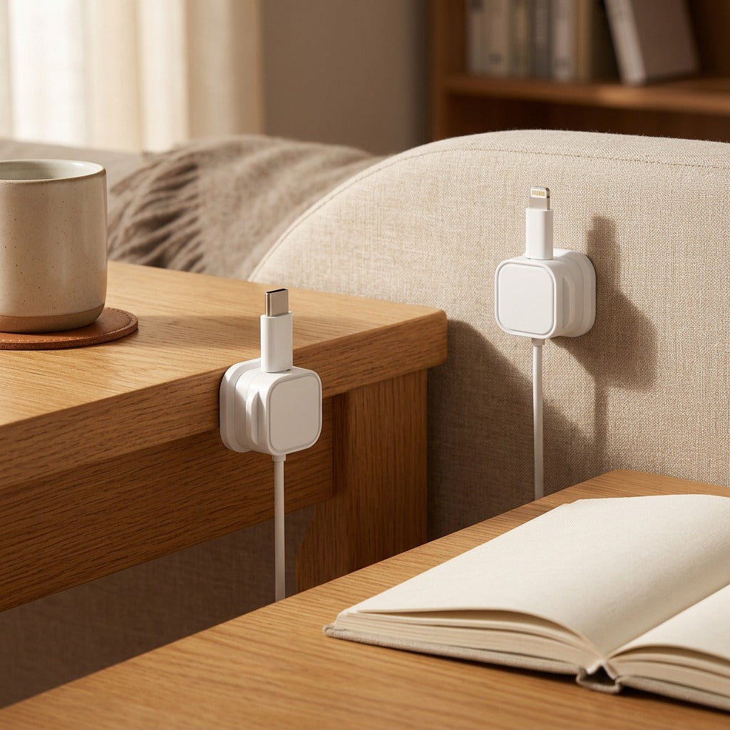 Magnetidy™ Magnetic Cable Organizer, styled close view