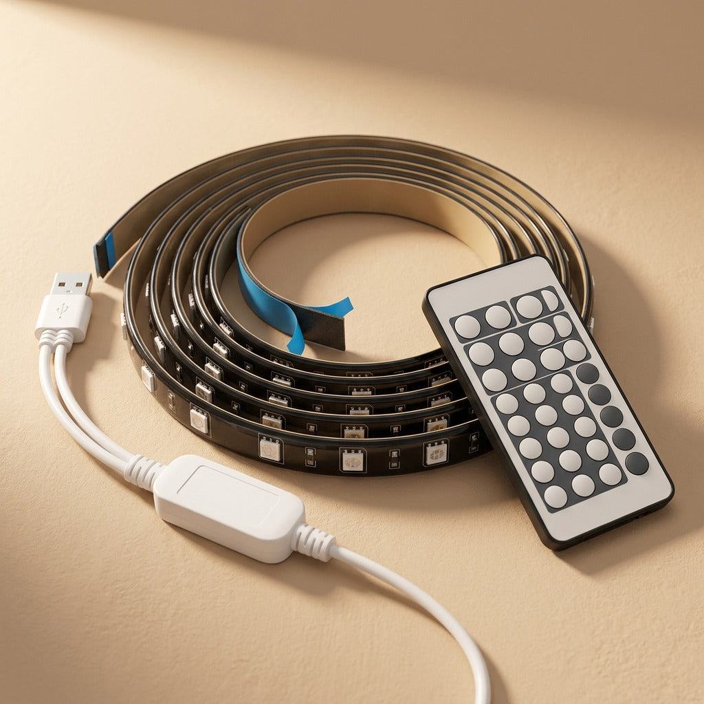 Hueflex™ 5V RGB LED Light Strip, material and detail close-up