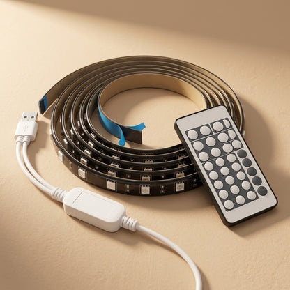Hueflex™ 5V RGB LED Light Strip, material and detail close-up