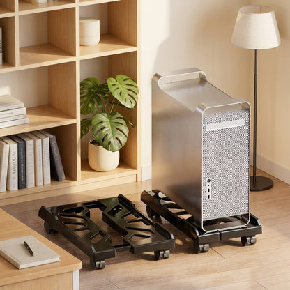 Towernest™ Plastic Computer Host Storage Rack in a calm home setting