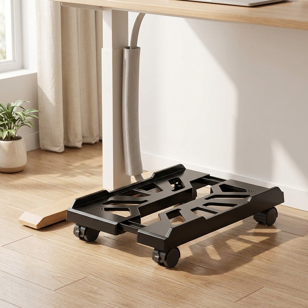 Towernest™ Plastic Computer Host Storage Rack, styled close view