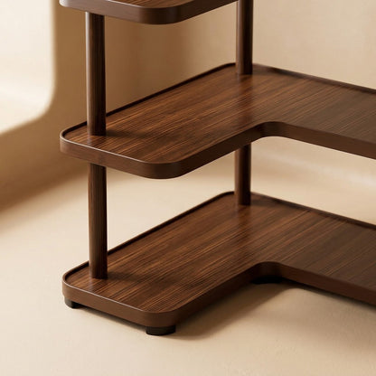 Bamboostep™ Bamboo 3-Tier Corner Storage Rack, material and detail close-up