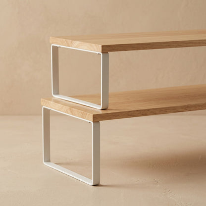 Stackledge™ Two-Tier Desktop Storage Rack, material and detail close-up