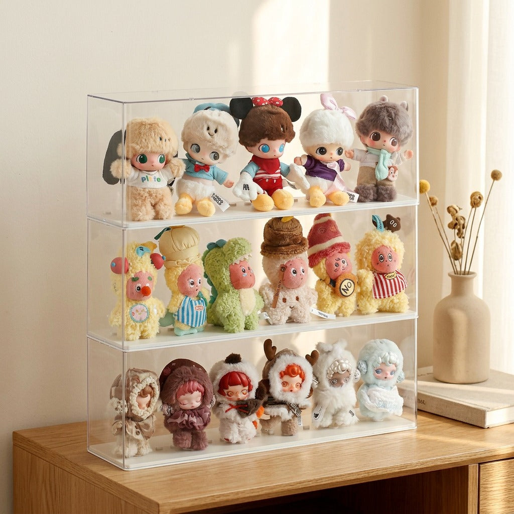 Boxhaven™ Transparent Blind Box Display Cabinet, styled close view