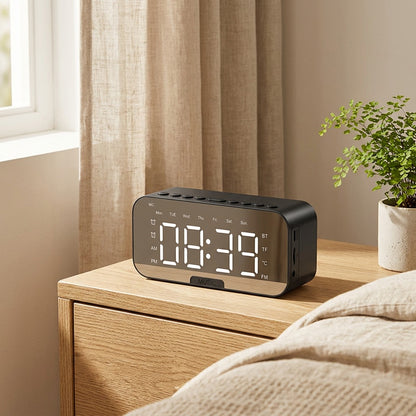 Wakewave™ Bluetooth Speaker Alarm Clock in a calm home setting