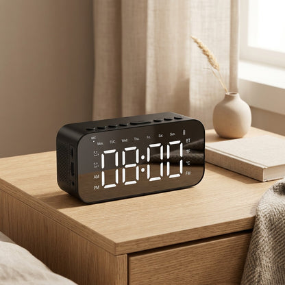 Wakewave™ Bluetooth Speaker Alarm Clock, styled close view