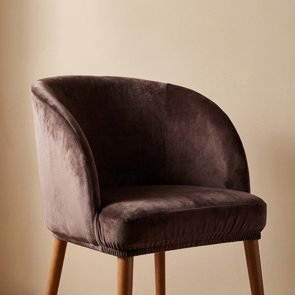 Velvetseat™ Polyester Velvet Dining Chair Cover, material and detail close-up
