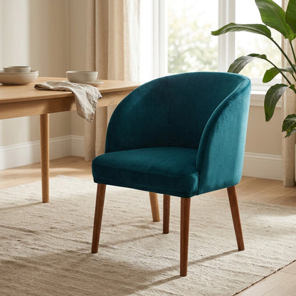 Velvetseat™ Polyester Velvet Dining Chair Cover in a calm home setting