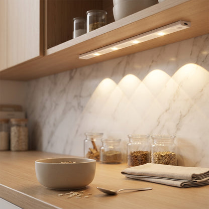 Shelfshine™ LED Cabinet Light Strip, styled close view