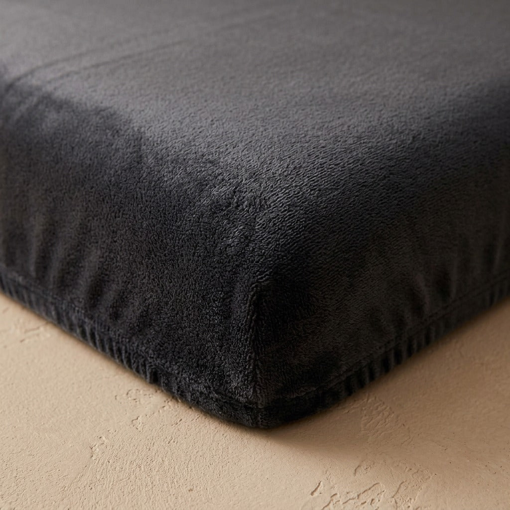 Velvetfit™ Solid Color Velvet Chair Cover, material and detail close-up