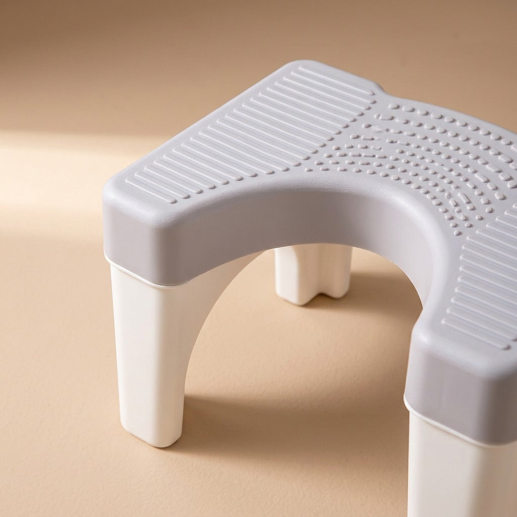 Toeperch™ PP Toilet Footstool, material and detail close-up