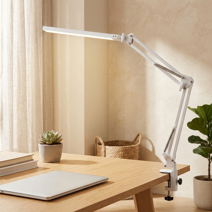 Brightclip™ 12W LED Clip Desk Lamp in a calm home setting